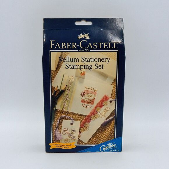 Faber-Castell Creative Studio Vellum Stationery Stamping Set Card Creating - Picture 1 of 5